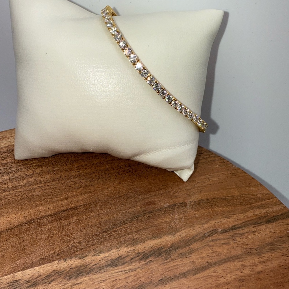 Elegant Gold tennis Bracelet /moissanite